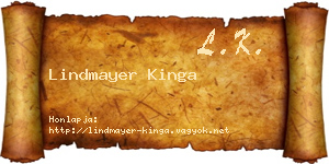 Lindmayer Kinga névjegykártya